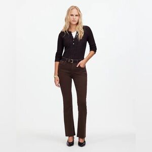 Madewell Kick Out Crop Jeans in Dark Carob: Raw-Hem Edition